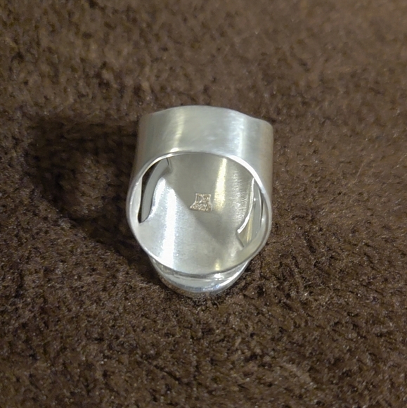 Vintage Jay King Yellow Cabochon Very Unique Sterling Silver 925 Ring  Jewelry - Picture 9 of 16